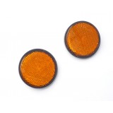 ODRAZKY SE ŠROUBEM ORANŽOVÉ S ČERNÝM LEMEM (60MM) - ORIGINÁL PRO JAWA 300,350 CL PÉRÁK, KÝVAČKA